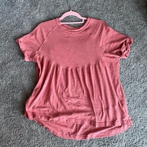 American Eagle Outfitters Rose Pink Short Sleeve Babydoll Tee